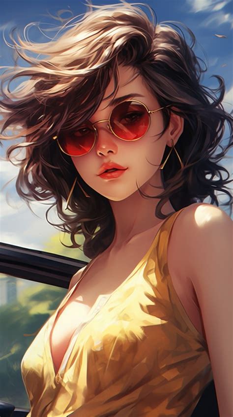 Cute Anime Girl Wearing Sunglasses Aesthetic 46 Wallpaper Images And Photos