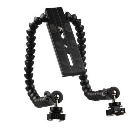 Amazon Runshuangyu Lightweight Flexible Video Arm Dual Hot Shoe Flash Mount Bracket Holder