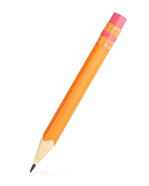 Premium Photo Orange Pencil With Erase