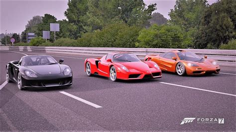 Forza Drag Race Porsche Carrera Gt Vs Ferrari Enzo Vs Mclaren F