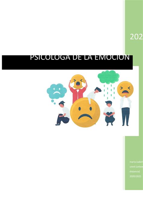 1 Al 9 Psicologia De La Emocion 2020 Maria Isabel N Uned Universi Distancia 2020 Psicologa