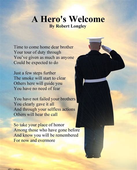 A Hero S Welcome Marine Corps Memorial Poem Printable Etsy