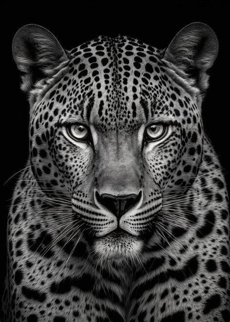 Portrait Of A Leopard Poster Picture Metal Print Paint By Five