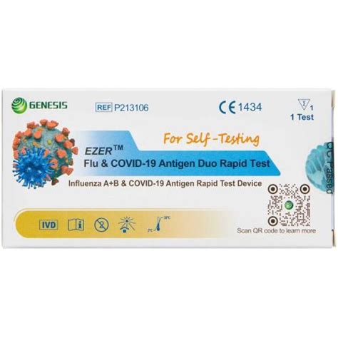 Ezer Flu Covid 19 Antigen Duo Hjemme Test 1 stk Køb online nu