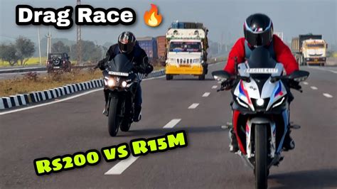 R15M Vs Rs 200 Drag Race 2024 Yamaha Vs Bajaj Shocking Result YouTube