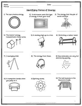 Physical Science Unit Energy Work And Power Problem Packet Tpt