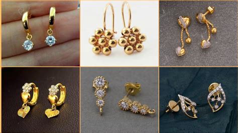 Latest And Stylish Light Weight Gold Earrings Designsimple Daily Wear Gold Earring Design