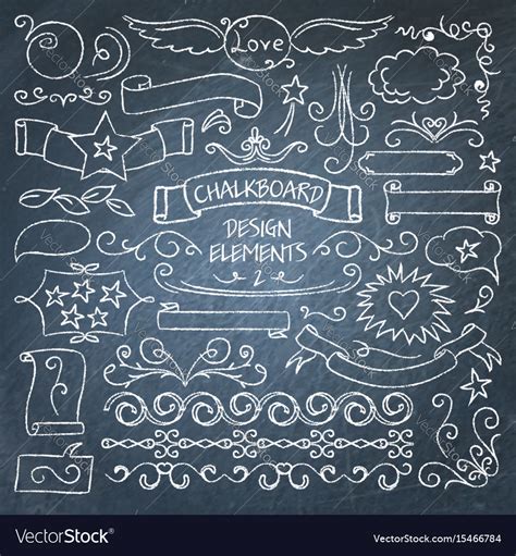 Big Collection Of Chalkboard Elements Royalty Free Vector