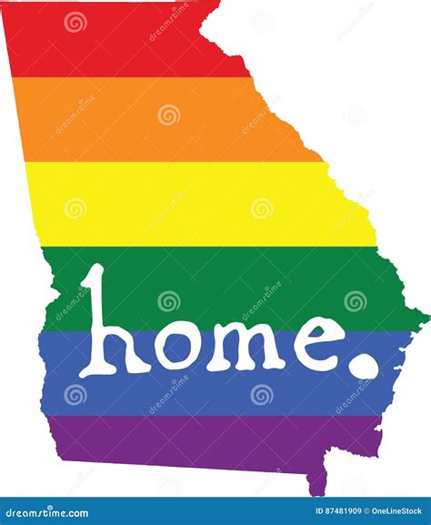 Georgia Home Gay Pride Vector State Sign Stock Vector Illustration Of