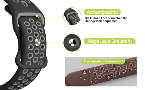 Amsky Atmungsaktiv Silikon Kompatibel Mit Apple Watch Armband