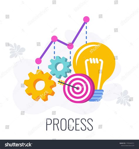 Process Infographics Flat Vector Pictogram Graph Stock Vector Royalty