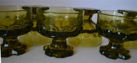 Franciscan Madeira Tiffin Olive Green Sherbet Glasses Set Of Etsy