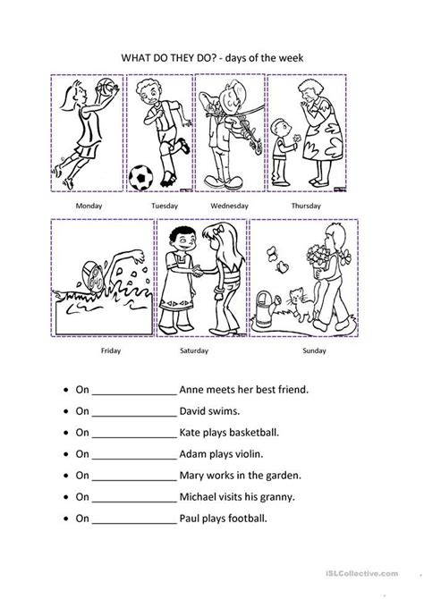 Days Of The Week English Esl Worksheets For Distance Learning And Physical Clas Days Of The