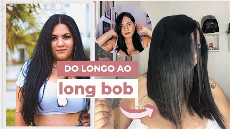 CORTANDO LONG BOB SOZINHA EM CASA CABELO HENÊ YouTube