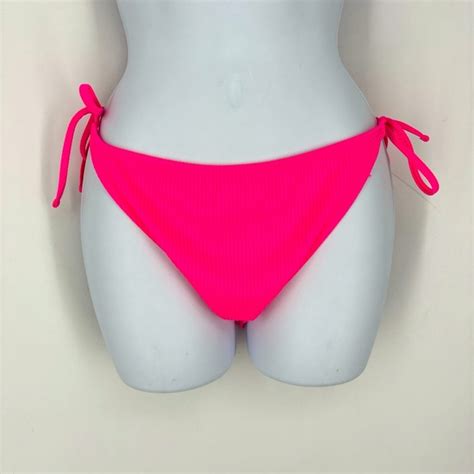 Wild Fable Swim Wild Fable Ribbed Hot Pink Neon Bikini Bottom Swim