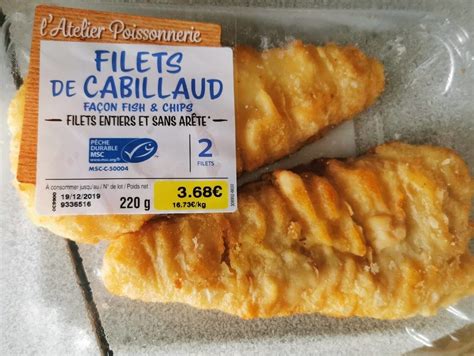 Filet de cabillaud façon fish and chips L ATELIER POISSONNERIE 220 g