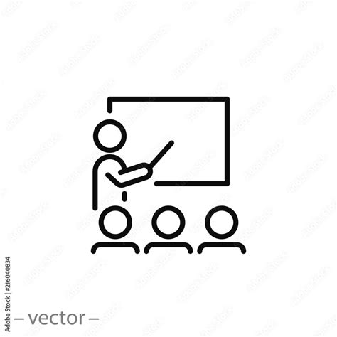 Training Icon Workshop Linear Sign Isolated On White Background Editable Vector Illustration