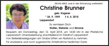 Traueranzeigen Von Christine Brunner Mittelbayerische Trauer