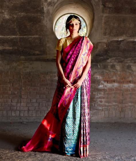 Buy A Resplendent Weave Royal Brocade Elegant Ikat Mulberry Silk Sarees