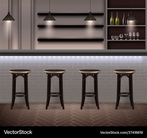 Bar interior realistic background Royalty Free Vector Image