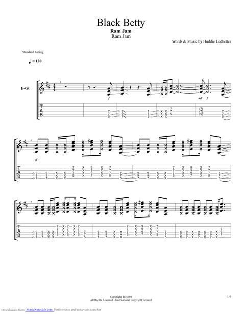 Black Betty Guitar Pro Tab By Bad Company