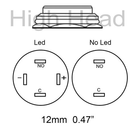 12mm High Head 220V Momentary Blue Led TAKE EASY Interrupteur