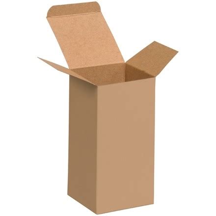 Chipboard Boxes Folding Cartons Reverse Tuck 4 X 4 X 8 Kraft For