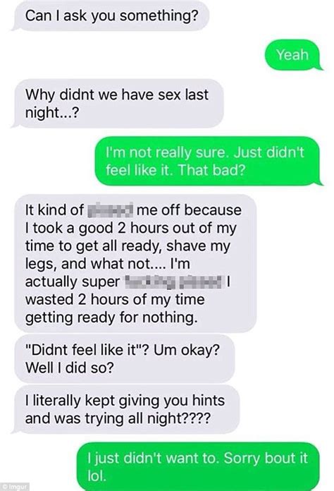 Man Is Sent Abusive Texts After Refusing To Sleep With A Woman On Their