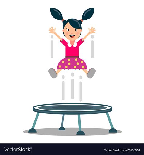 Girl Jumps On A Trampoline Royalty Free Vector Image