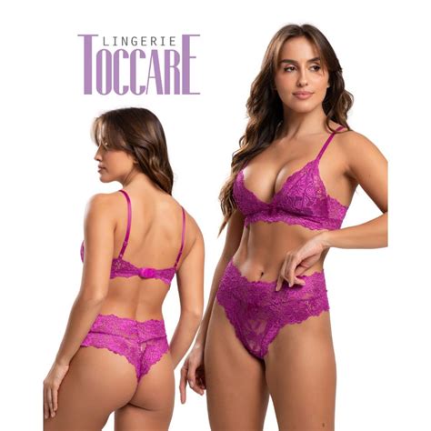 Conjunto Sexy Lingerie Sensual Sutiã Sem Bojo e Calcinha Hot Pants