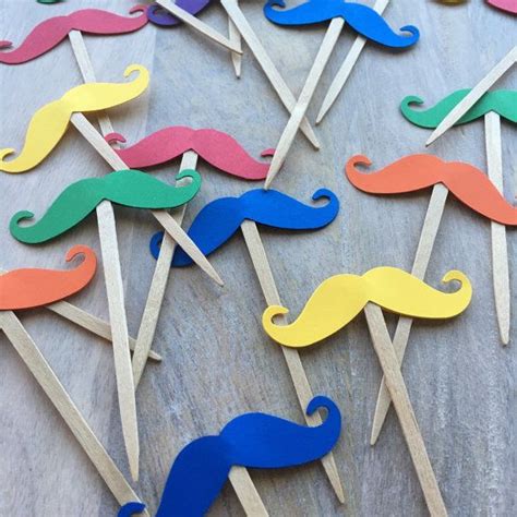 Rainbow Mustache Cupcake Topper Mustache Cake By Pickthecake