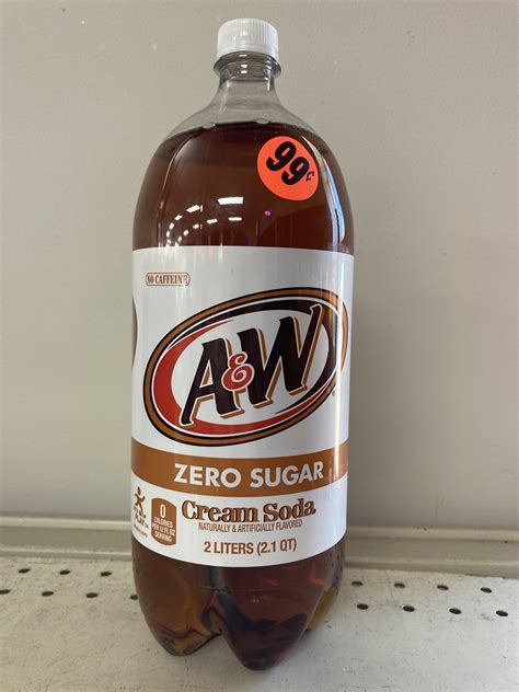 A And W Cream Soda Zero Sugar Formerly Diet 2 Ltr Rtofizzornottofizz