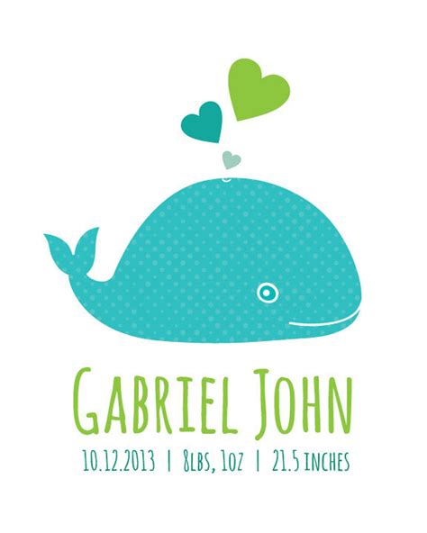 Whale Nursery Art Whale Baby Art Personalized Nursery | Etsy