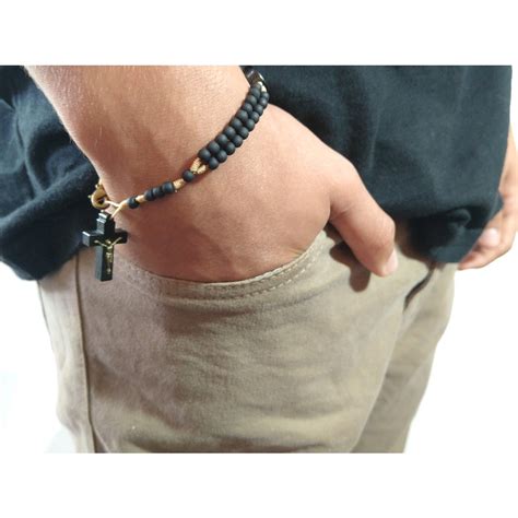 Pulseira Ter O Madeira E Crucifixo Shopee Brasil