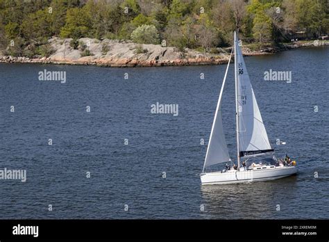Yacht Sailing In The Stockholm Archipelago Stockholm Sweden Stock