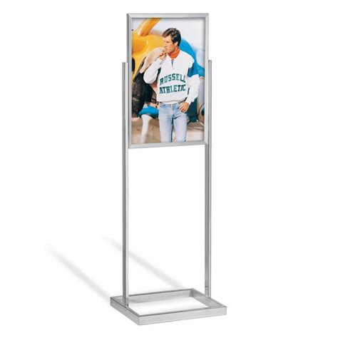 14 X 22 Rectangular Tube Poster Stand Chrome Braeside Displays