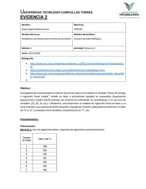 Evidencia 2 Estadistica Y Pronosticos Para La Toma De Decisiones