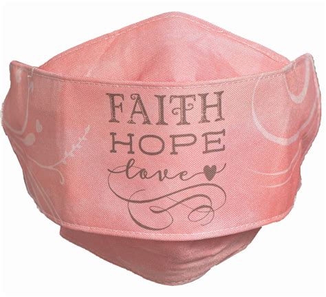 Women’s Inspirational Cloth Face Mask Religious Face Mask Faith Hope Love