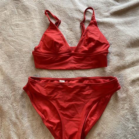 Red Bikini Set Both Pieces Are Xs Depop