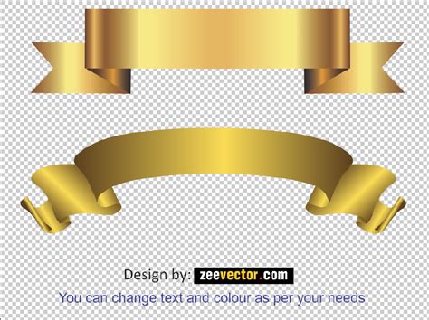 Gold Ribbon Banner Vector