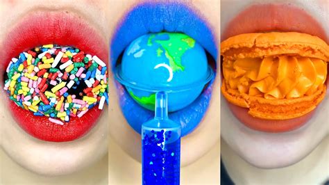 Asmr Cheese Macaron Earth Gummy Sprinkle Kyoho Jelly Cookie Pudding