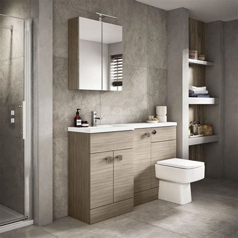 Hudson Reed Fusion Driftwood L Shape Mm Bathroom Furniture Pack Lh