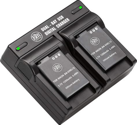 Bm Premium 2 Pack Of En El12 Batteries And Dual Battery Charger Kit For Nikon Coolpix A900 Aw100