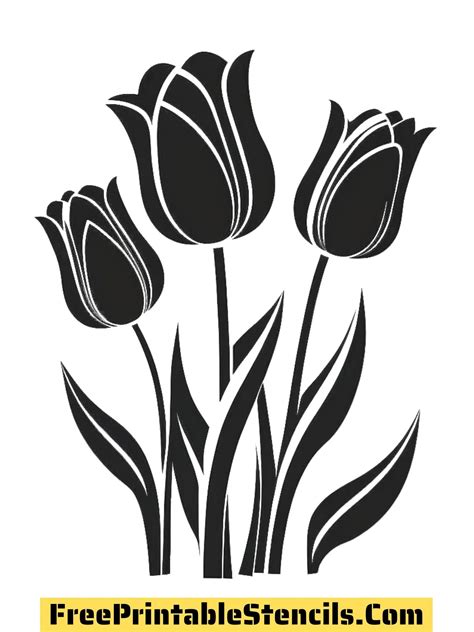 21 Free Printable Tulip Stencils And Silhouettes