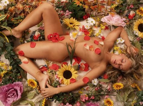 Naked Beauty Covered And Surrounded By Flowers Pussy Pictures Asses Boobs Largest