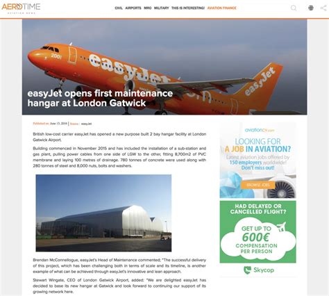 PRESS EasyJet Opens MRO Hangar At London Gatwick Rubb UK