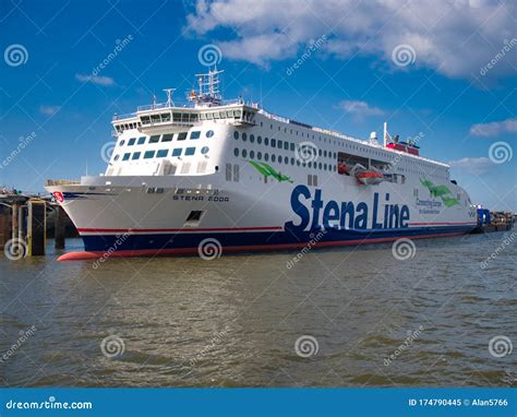 The Stena Line Roll On Roll Off Liverpool To Belfast Ferry Moored At