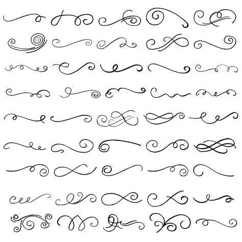 Swirl Svg Bundle Flourish Svg Swoosh Swish Stroke Svg Decorative