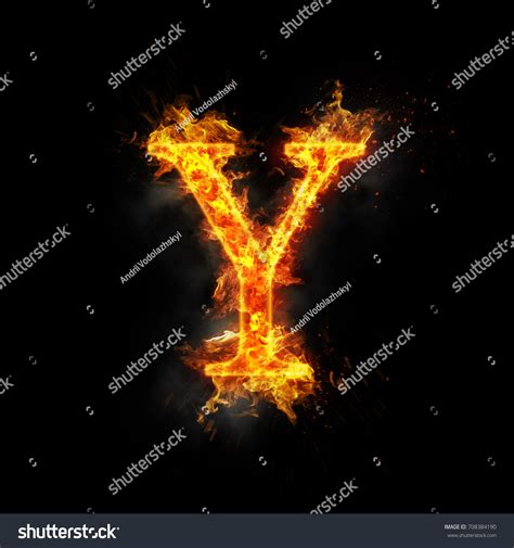 Fire Letter Y Burning Flame Stock Illustration 708384190 Shutterstock