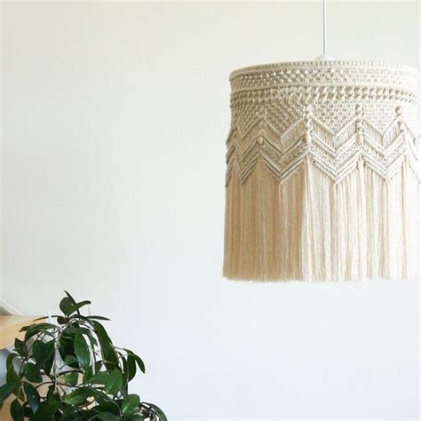 Macrame Chandelier Modern Macrame Lamp Shade Macrame Etsy UK